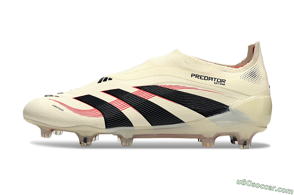 Adidas Predator Elite 25 Laceless FG Firm Ground Soccer Cleats - Beige/Black/Red 2