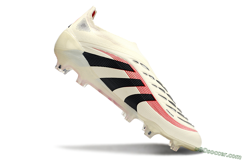 Adidas Predator Elite 25 Laceless FG Firm Ground Soccer Cleats - Beige/Black/Red 4
