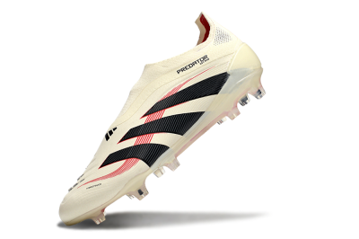 Adidas Predator Elite 25 Laceless FG Firm Ground Soccer Cleats - Beige/Black/Red