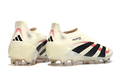 Adidas Predator Elite 25 Laceless FG Firm Ground Soccer Cleats - Beige/Black/Red