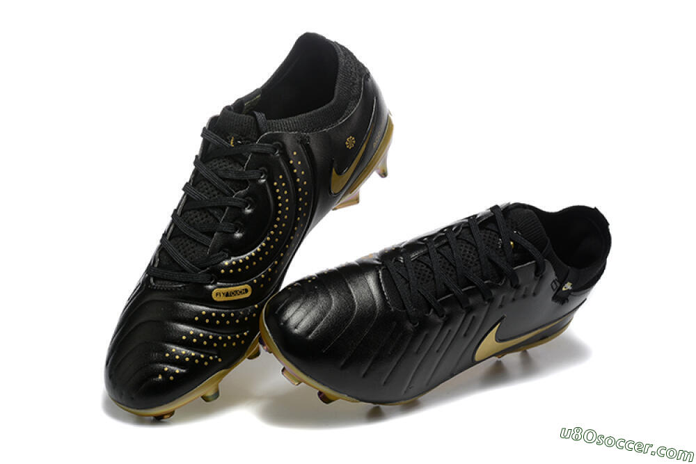 Nike Tiempo Legend 10 Elite FG Firm Ground Soccer Cleats - Black/Gold 6