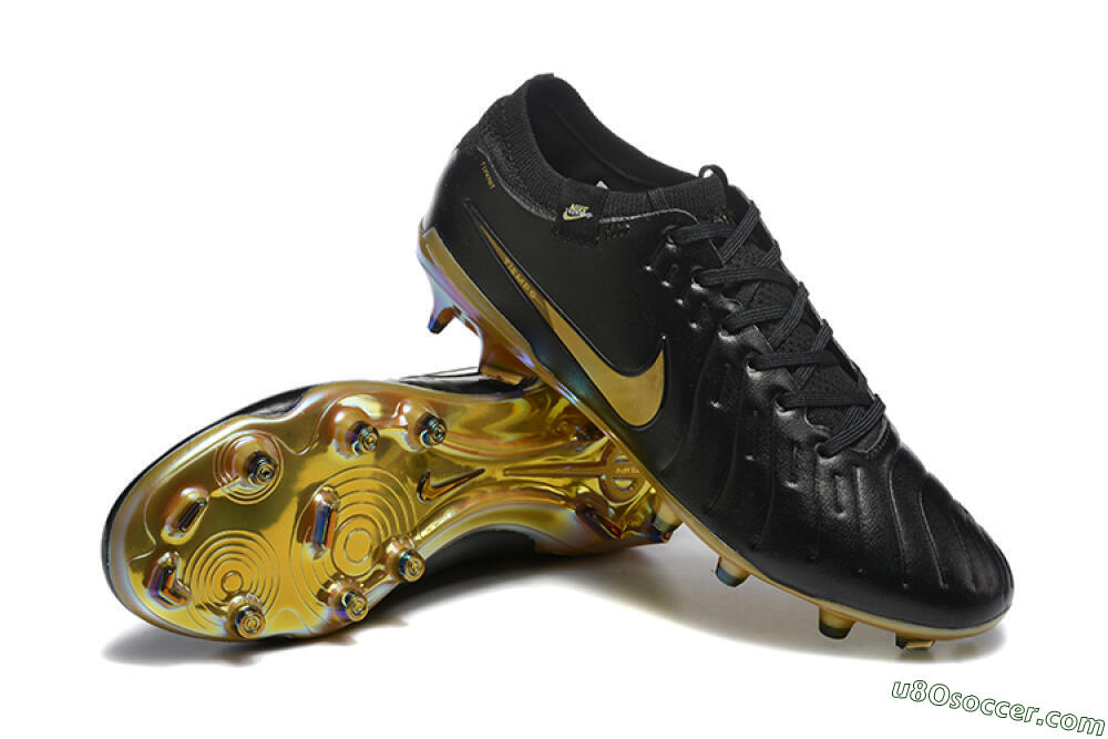 Nike Tiempo Legend 10 Elite FG Firm Ground Soccer Cleats - Black/Gold 4