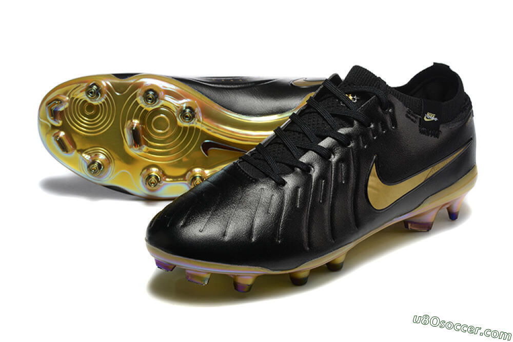 Nike Tiempo Legend 10 Elite FG Firm Ground Soccer Cleats - Black/Gold 3