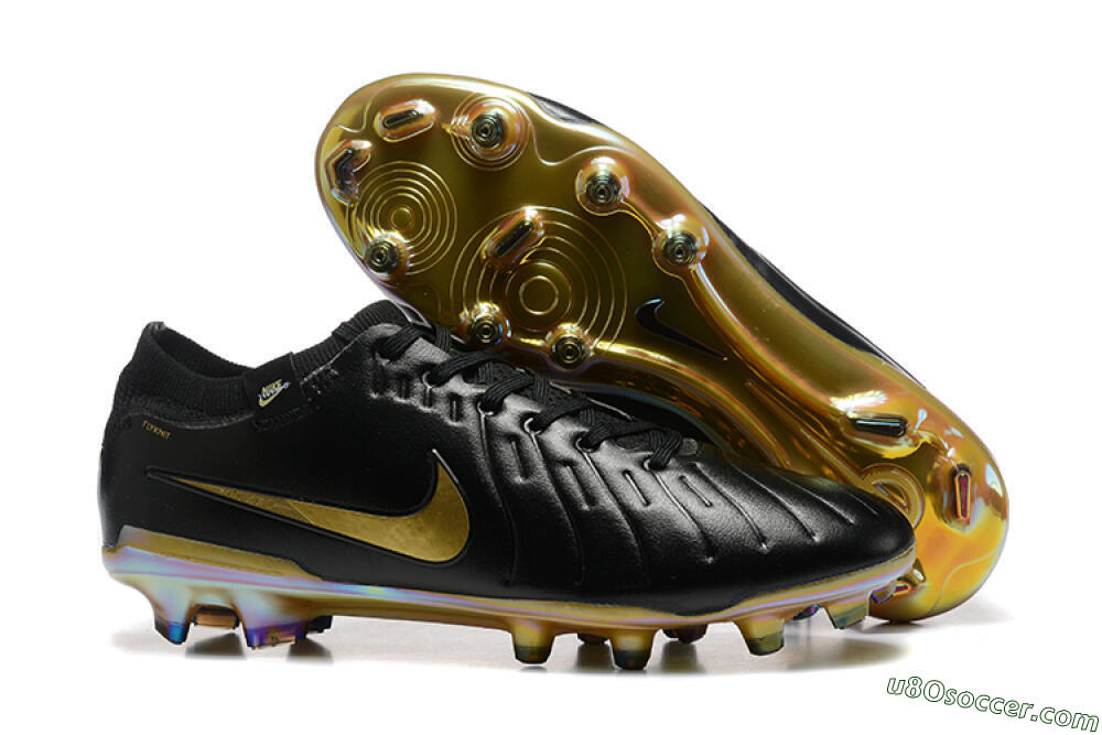 Nike Tiempo Legend 10 Elite FG Firm Ground Soccer Cleats - Black/Gold 1
