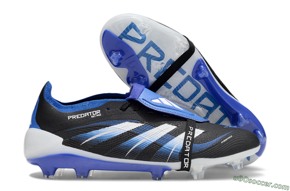 Adidas Predator 25 Elite Foldover Tongue FG Firm Ground Soccer Cleats - Black/Blue/White 1