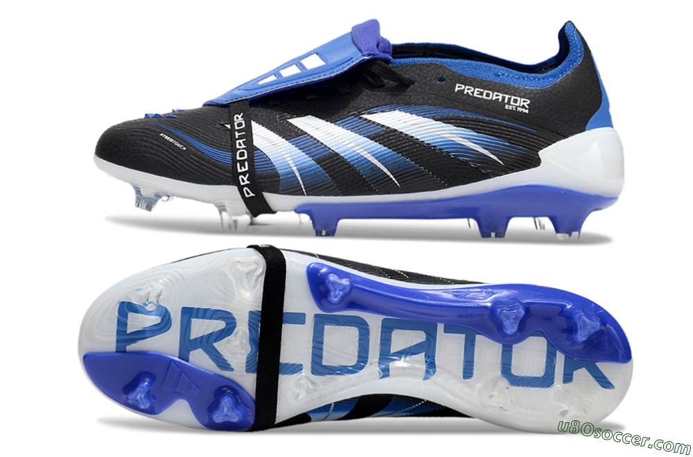 Adidas Predator 25 Elite Foldover Tongue FG Firm Ground Soccer Cleats - Black/Blue/White 0