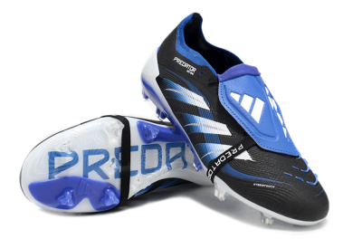 Adidas Predator 25 Elite Foldover Tongue FG Firm Ground Soccer Cleats - Black/Blue/White
