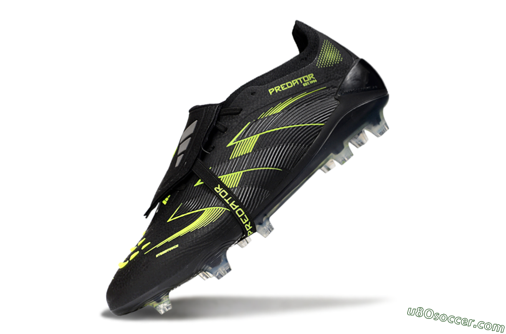 Adidas Predator 25 Elite Foldover Tongue FG Firm Ground Soccer Cleats - Black/Yellow 5