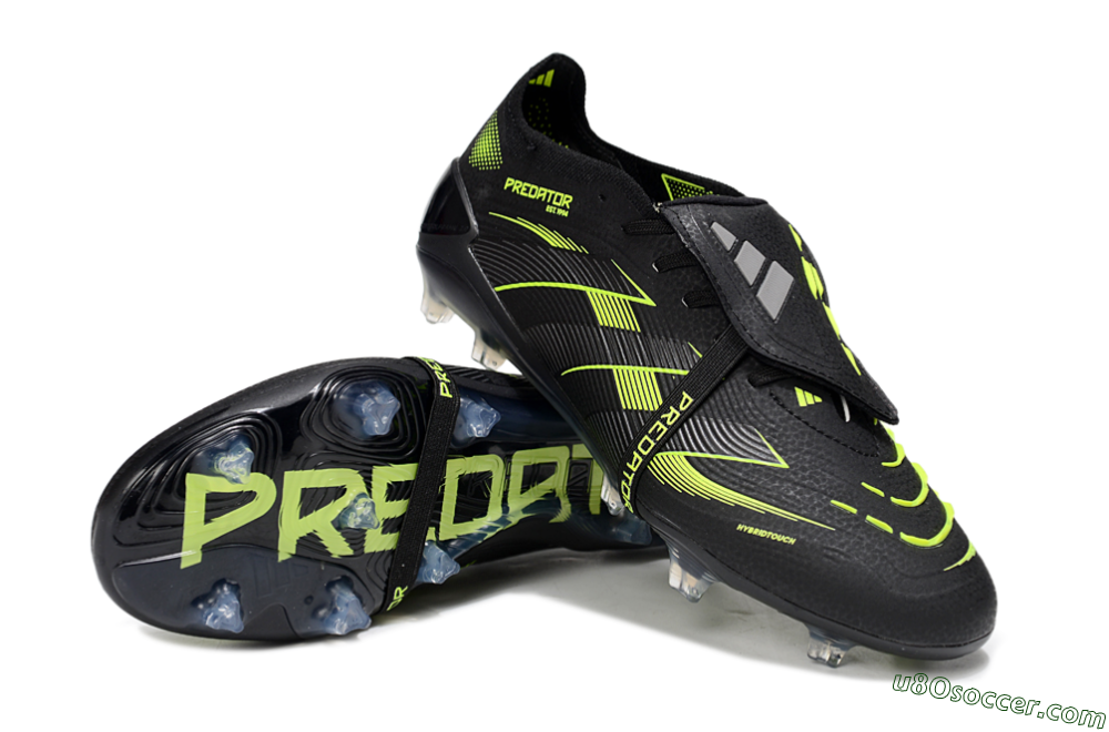 Adidas Predator 25 Elite Foldover Tongue FG Firm Ground Soccer Cleats - Black/Yellow 3
