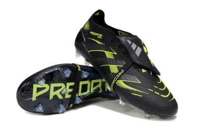Adidas Predator 25 Elite Foldover Tongue FG Firm Ground Soccer Cleats - Black/Yellow