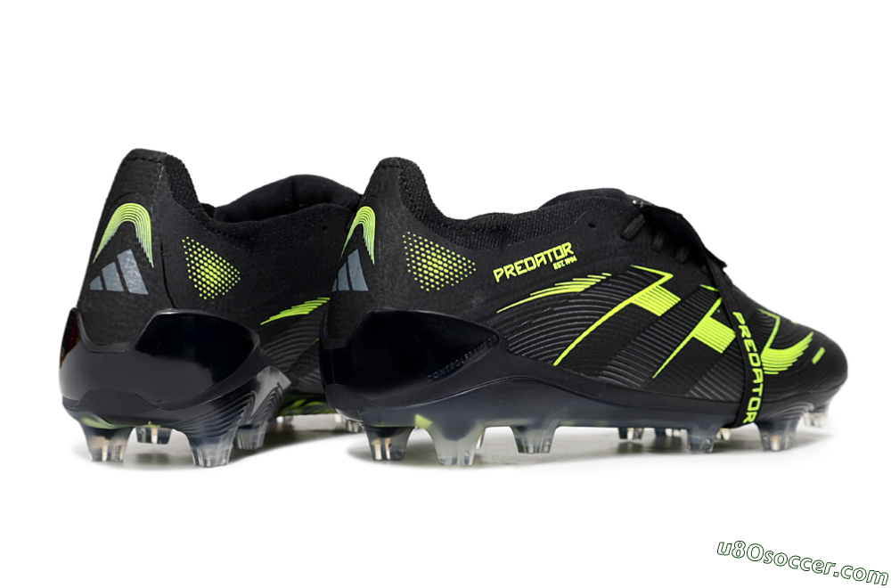 Adidas Predator 25 Elite Foldover Tongue FG Firm Ground Soccer Cleats - Black/Yellow 6