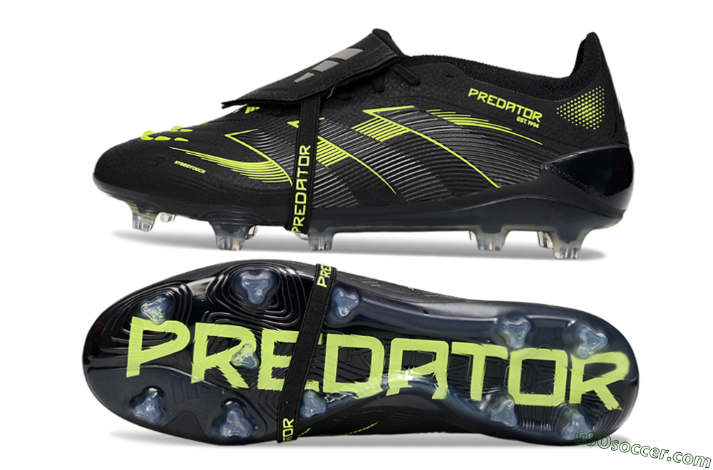 Adidas Predator 25 Elite Foldover Tongue FG Firm Ground Soccer Cleats - Black/Yellow 0