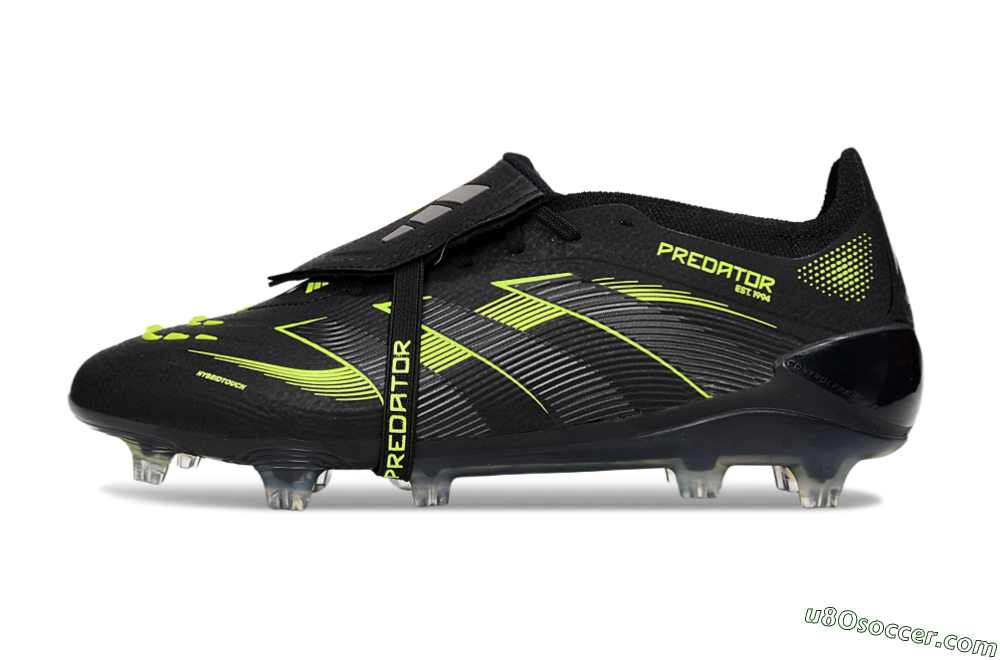 Adidas Predator 25 Elite Foldover Tongue FG Firm Ground Soccer Cleats - Black/Yellow 2