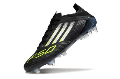 Adidas F50 Elite SG Soft Ground Soccer Cleats - Black/Silver/Yellow