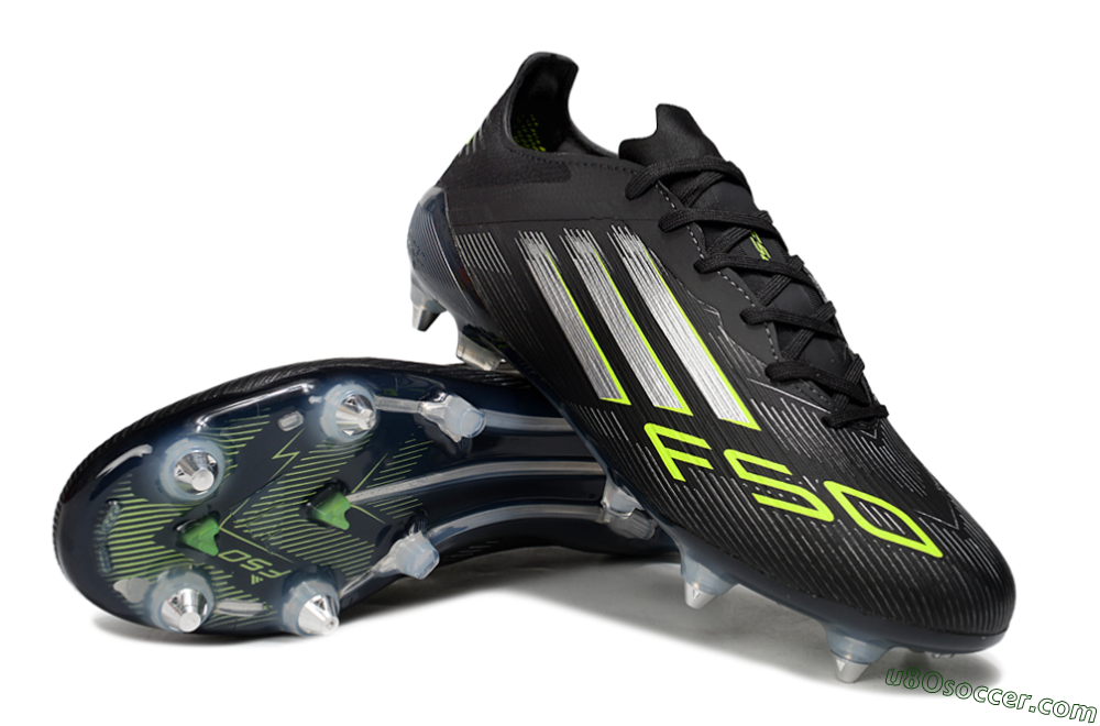 Adidas F50 Elite SG Soft Ground Soccer Cleats - Black/Silver/Yellow 3