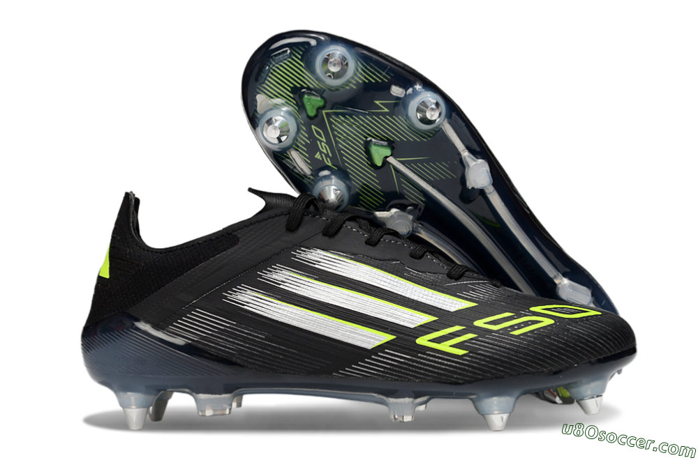 Adidas F50 Elite SG Soft Ground Soccer Cleats - Black/Silver/Yellow 1