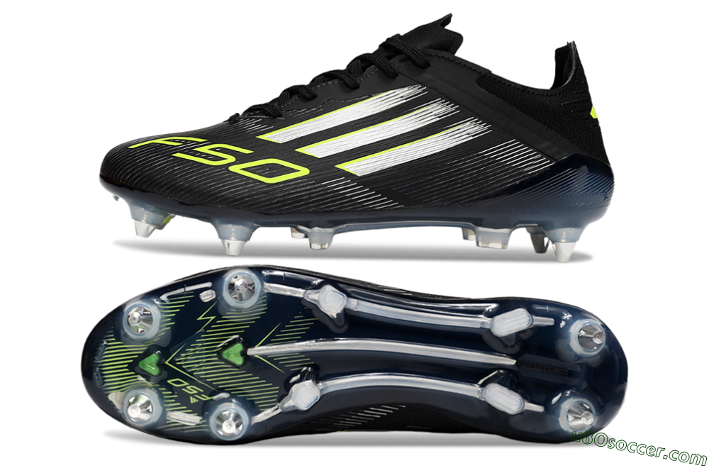 Adidas F50 Elite SG Soft Ground Soccer Cleats - Black/Silver/Yellow 0