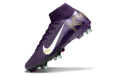 Nike Air Zoom Mercurial Superfly 10 Elite SG Soft Ground Soccer Cleats - Purple/White/Gold