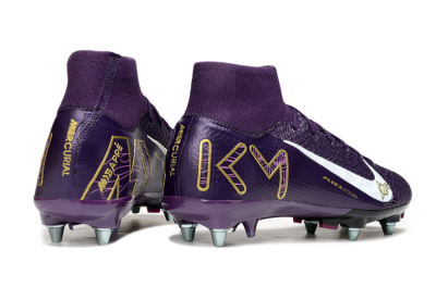 Nike Air Zoom Mercurial Superfly 10 Elite SG Soft Ground Soccer Cleats - Purple/White/Gold