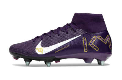 Nike Air Zoom Mercurial Superfly 10 Elite SG Soft Ground Soccer Cleats - Purple/White/Gold