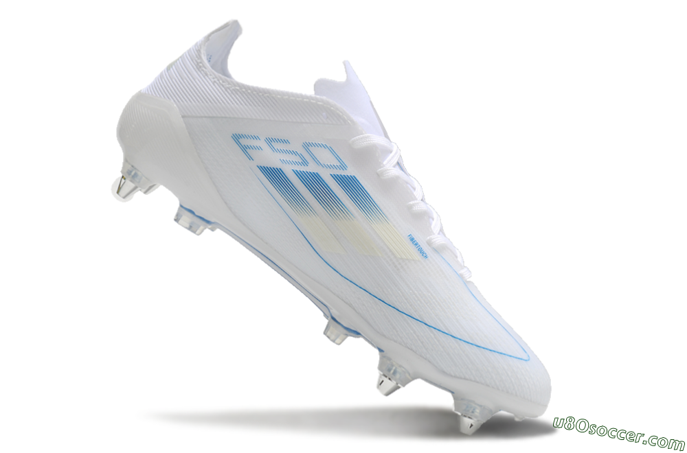 Adidas F50 Elite SG Soft Ground Soccer Cleats - White/Blue 4