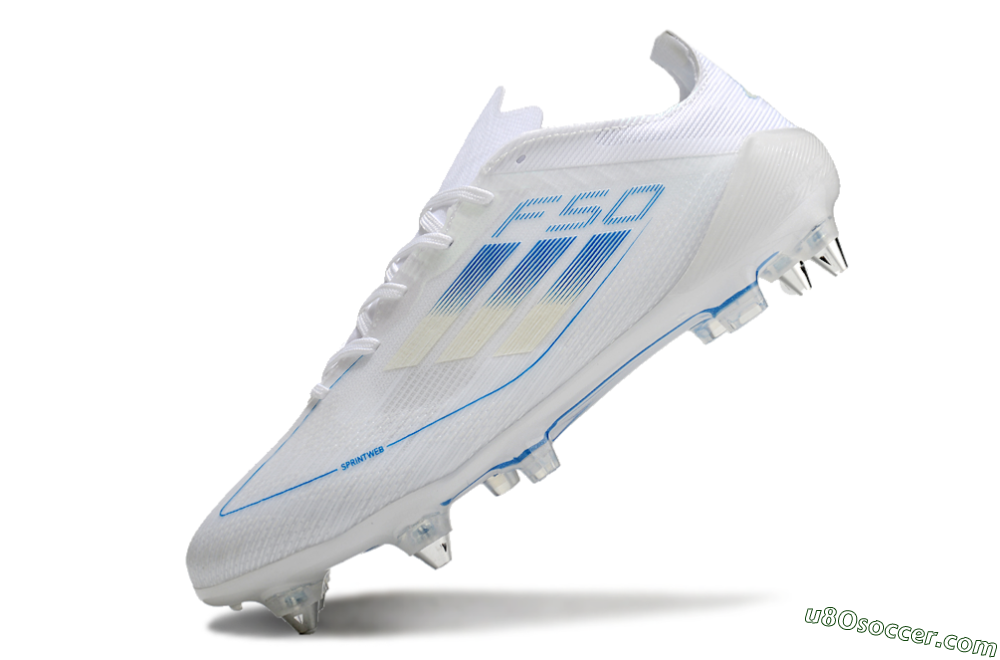 Adidas F50 Elite SG Soft Ground Soccer Cleats - White/Blue 5