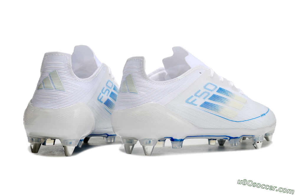 Adidas F50 Elite SG Soft Ground Soccer Cleats - White/Blue 6