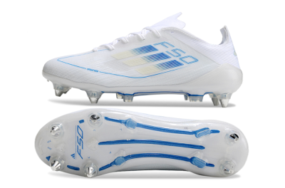 Adidas F50 Elite SG Soft Ground Soccer Cleats - White/Blue