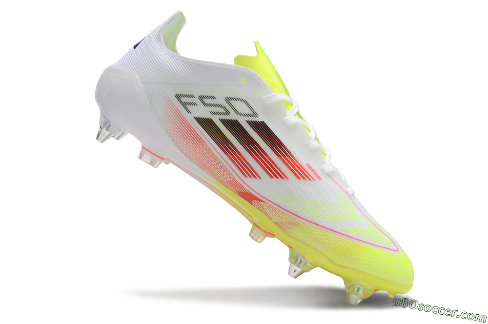 Adidas F50 Elite SG Soft Ground Soccer Cleats - White/Yellow/Red 4