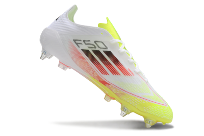 Adidas F50 Elite SG Soft Ground Soccer Cleats - White/Yellow/Red