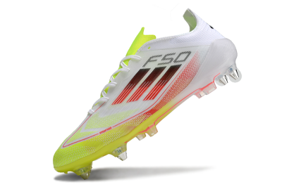 Adidas F50 Elite SG Soft Ground Soccer Cleats - White/Yellow/Red
