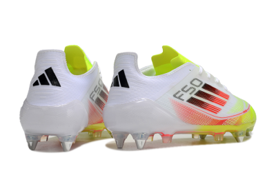 Adidas F50 Elite SG Soft Ground Soccer Cleats - White/Yellow/Red