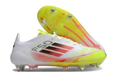 Adidas F50 Elite SG Soft Ground Soccer Cleats - White/Yellow/Red