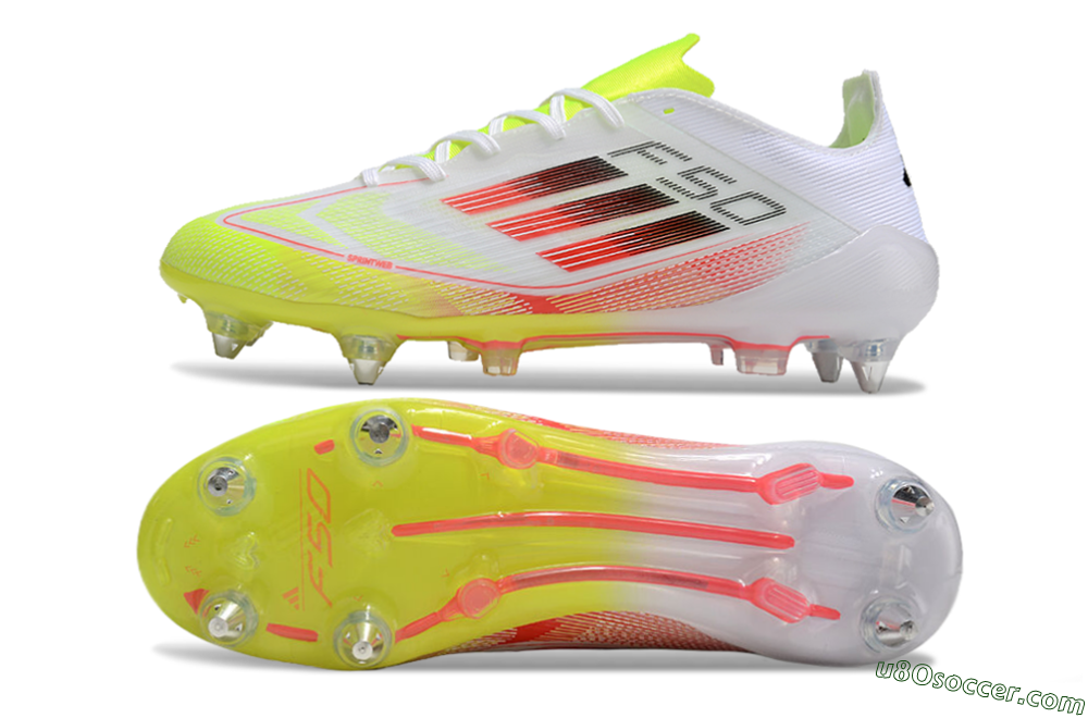 Adidas F50 Elite SG Soft Ground Soccer Cleats - White/Yellow/Red 0
