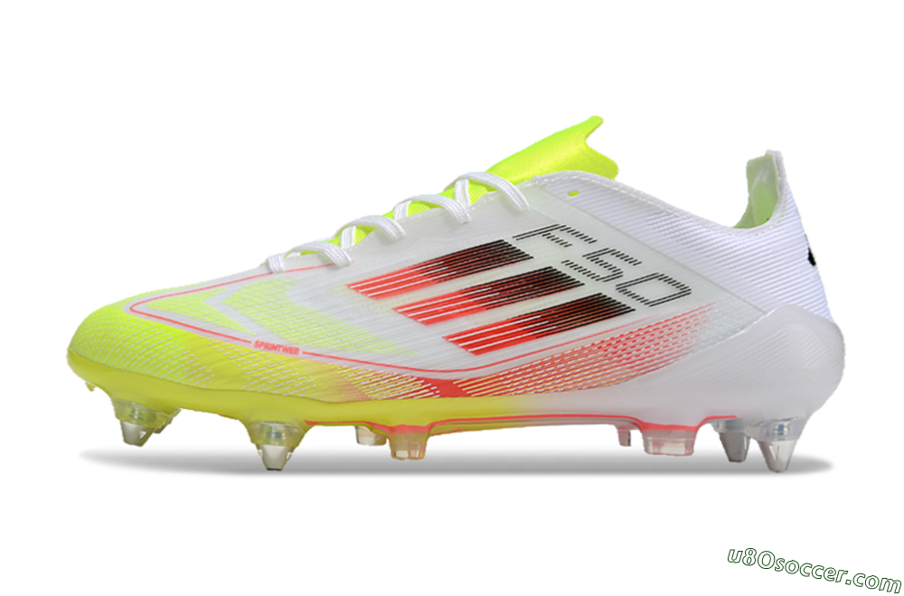 Adidas F50 Elite SG Soft Ground Soccer Cleats - White/Yellow/Red 2