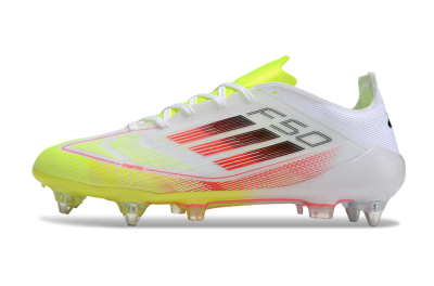 Adidas F50 Elite SG Soft Ground Soccer Cleats - White/Yellow/Red