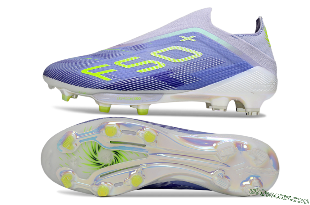 Adidas F50+ Elite Lightstrike Pro Laceless FG Firm Ground Soccer Cleats - Blue/Yellow 0