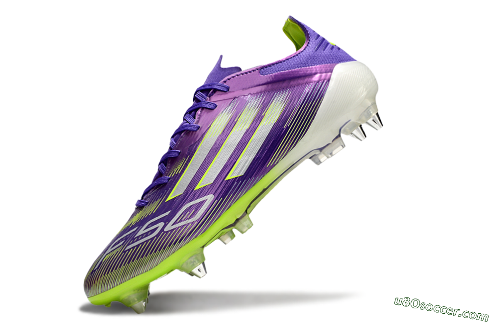 Adidas F50 Elite SG Soft Ground Soccer Cleats - Purple/Silver/Yellow 5