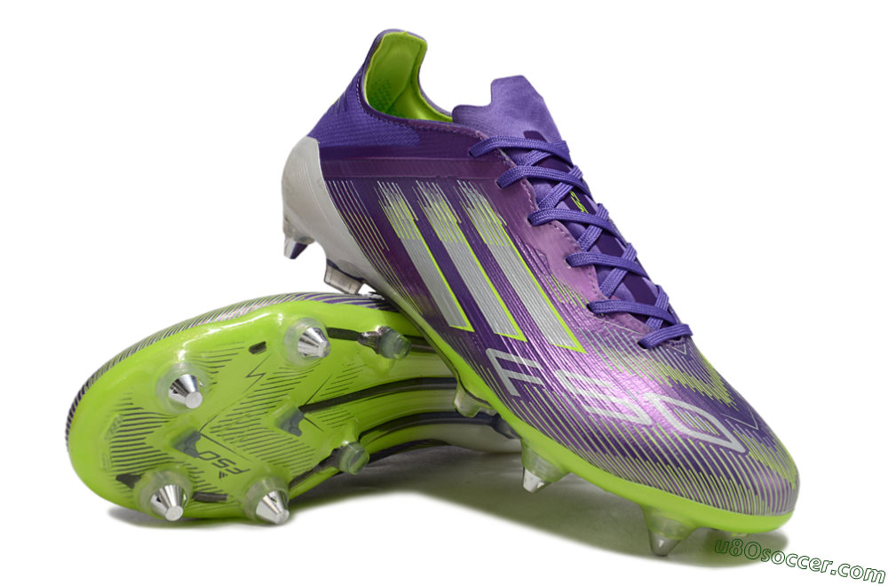 Adidas F50 Elite SG Soft Ground Soccer Cleats - Purple/Silver/Yellow 3