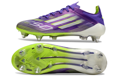 Adidas F50 Elite SG Soft Ground Soccer Cleats - Purple/Silver/Yellow