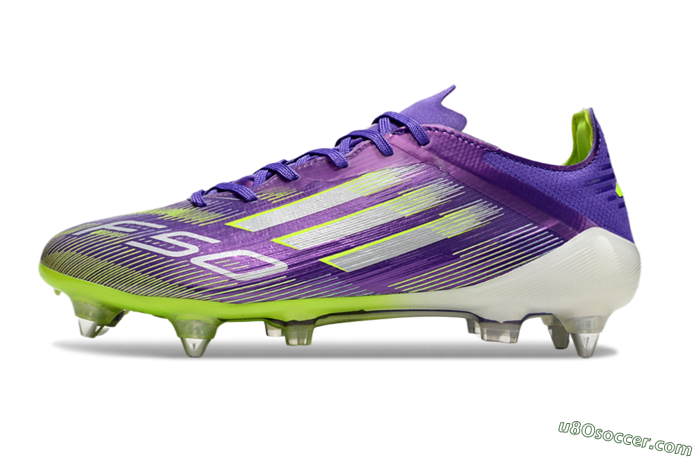 Adidas F50 Elite SG Soft Ground Soccer Cleats - Purple/Silver/Yellow 2