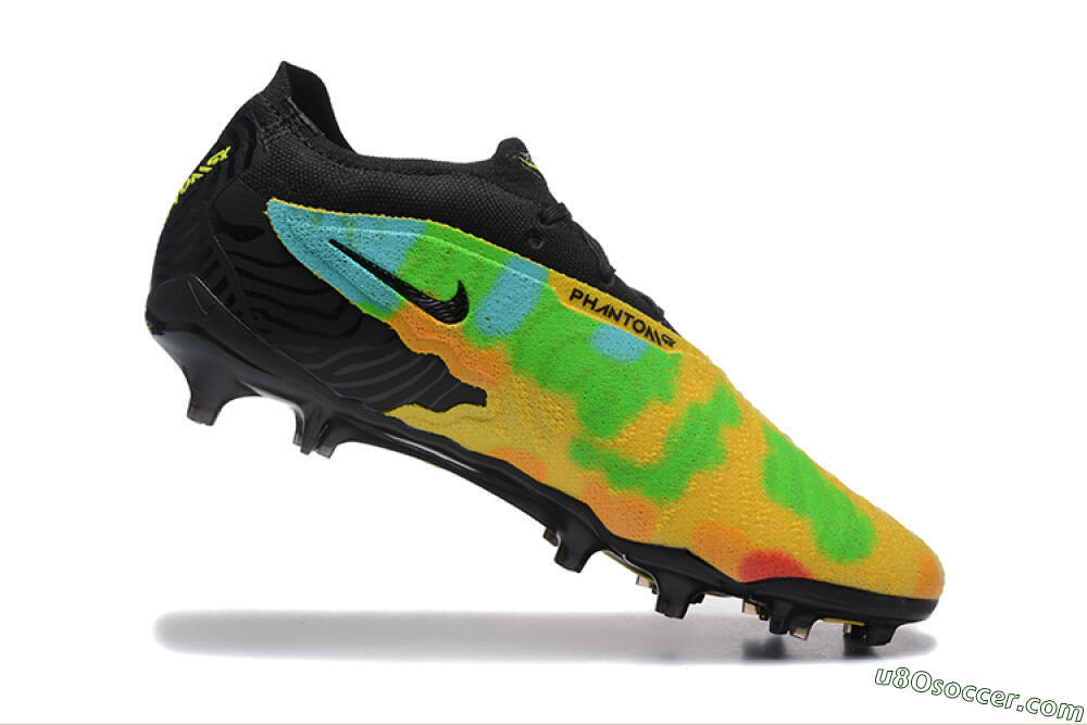 Nike Phantom GX Elite FG Firm Ground Soccer Cleats - Black/Rainbow 7