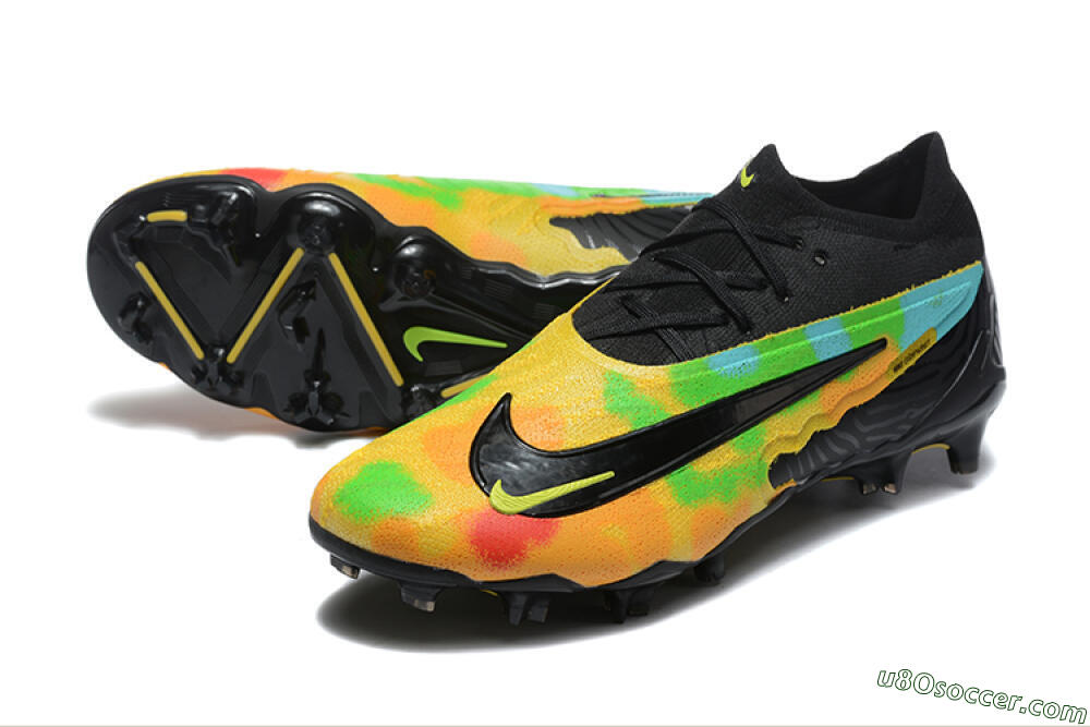 Nike Phantom GX Elite FG Firm Ground Soccer Cleats - Black/Rainbow 3