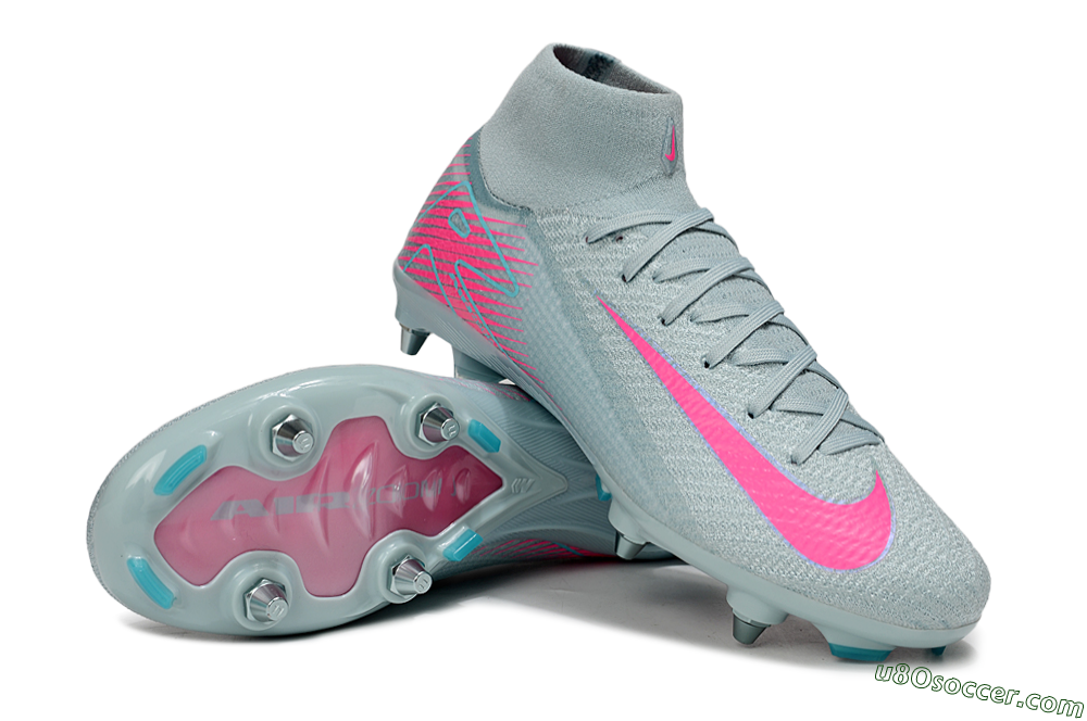 Nike Air Zoom Mercurial Superfly 10 Elite SG Soft Ground Soccer Cleats - Jade/Pink 3