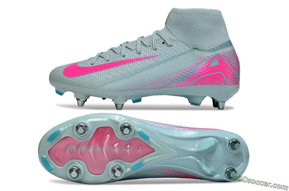 Nike Air Zoom Mercurial Superfly 10 Elite SG Soft Ground Soccer Cleats - Jade/Pink 0
