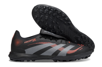 Adidas Predator Elite Foldover Tongue TF Artificial Turf Soccer Shoes - Black/Grey/Red