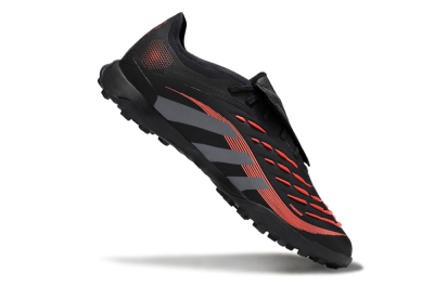 Adidas Predator Elite Foldover Tongue TF Artificial Turf Soccer Shoes - Black/Grey/Red