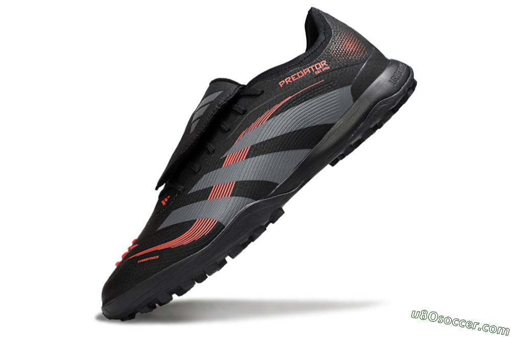 Adidas Predator Elite Foldover Tongue TF Artificial Turf Soccer Shoes - Black/Grey/Red 5