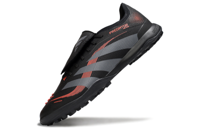 Adidas Predator Elite Foldover Tongue TF Artificial Turf Soccer Shoes - Black/Grey/Red