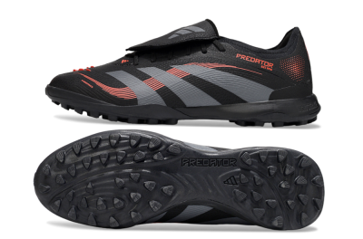 Adidas Predator Elite Foldover Tongue TF Artificial Turf Soccer Shoes - Black/Grey/Red